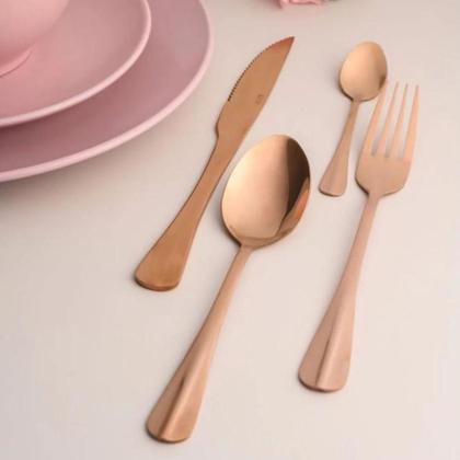 Imagem de Conjunto com 6 Garfos Para Mesa Aço Inox Rose Gold Positano 20x4,5x0,3cm Lyor