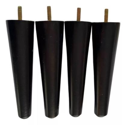 Imagem de Conjunto Com 6 Pés Palito 17cm Madeira Para Sofás, Poltronas, Móveis Em Geral C/ Buchas