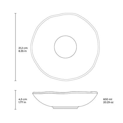 Imagem de Conjunto com 6 Pratos Fundo Orgânico New White Ø21,2cm 600ml