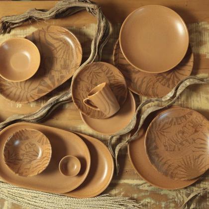 Imagem de Conjunto com 6 Pratos Raso Coup Palm Tree Terracota Ø29cm - Alleanza Cerâmica