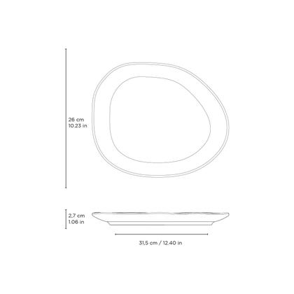Imagem de Conjunto com 6 Pratos Raso Oval Orgânico Eclipse 31x24x2,5cm
