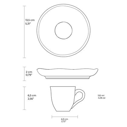 Imagem de Conjunto com 6 Xícaras De Café com 6 Pires Bio Lemon