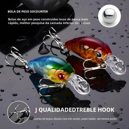 Imagem de Conjunto com 8 Iscas de Pesca Minnow - Iscas Artificiais Flutuantes para Topwater