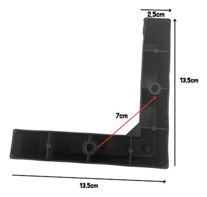 Imagem de Conjunto com 8 Pés Cantoneira Preto de 5cm para Móveis - 3 Furos e Parafusos Inclusos