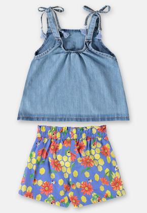 Imagem de Conjunto com Bata e Short Infantil para Menina Up Baby