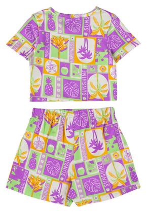 Imagem de Conjunto com Blusa Cropped e Short-Saia para Menina Bee Loop