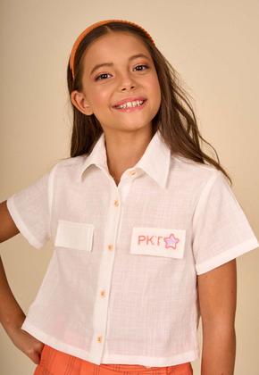 Imagem de Conjunto com camisa em algodão texturizado Laranja Pakita