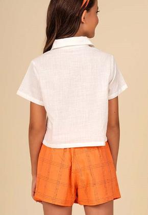 Imagem de Conjunto com camisa em algodão texturizado Laranja Pakita