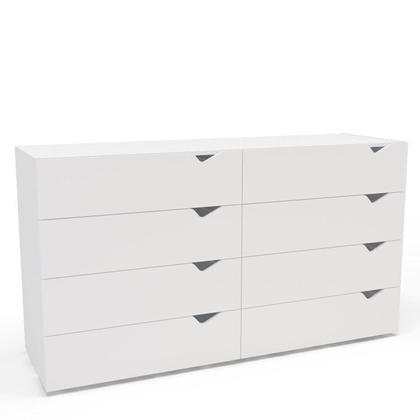 Imagem de Conjunto com Cômoda 8 Gavetas e Guarda-roupa 3 Portas com Espelho Porto