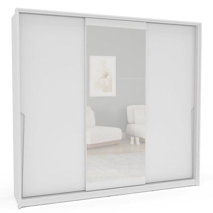 Imagem de Conjunto com Cômoda 8 Gavetas e Guarda-roupa 3 Portas com Espelho Porto