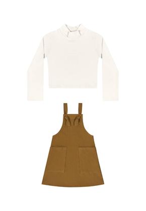 Imagem de Conjunto com Cropped Manga Longa e Salopete para Menina Quimby