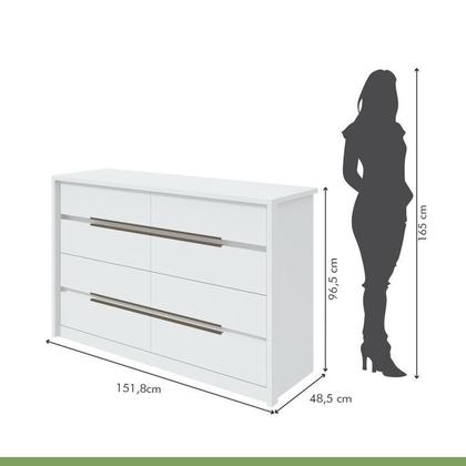 Imagem de Conjunto com Guarda-roupa Casal com Espelho Toronto Plus e Cômoda Urban e Cama Casal Reali