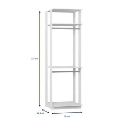 Imagem de Conjunto com Guarda-Roupa Closet Cabideiro e Guarda-Roupa Modulado Clothes Branco
