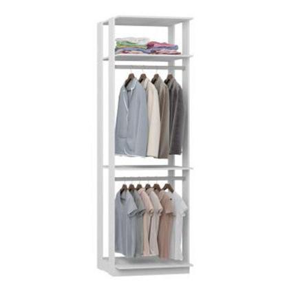 Conjunto com Guarda-Roupa Closet Cabideiro e Guarda-Roupa Modulado Clothes Branco - Mobly Imagem de Conjunto com Guarda-Roupa Closet Cabideiro e Guarda-Roupa Modulado Clothes Branco