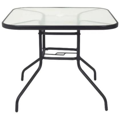 Imagem de Conjunto com Mesa Cadeiras e Guarda Sol Preto para Jardim Chicago MOR