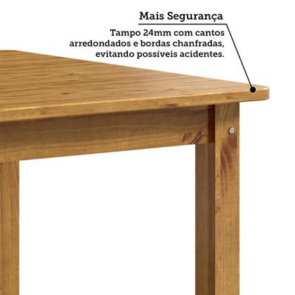 Imagem de Conjunto com Mesa de Jantar 100cm Retangular e 4 Cadeiras 100% Madeira Maciça Serena Espresso Móveis