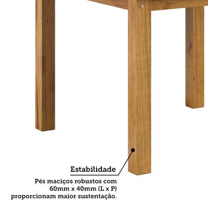 Imagem de Conjunto com Mesa de Jantar 100cm Retangular e 4 Cadeiras 100% Madeira Maciça Serena Espresso Móveis