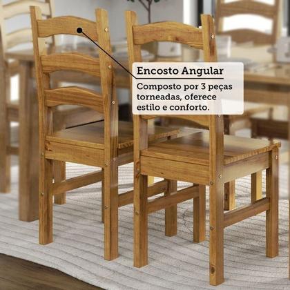 Imagem de Conjunto com Mesa de Jantar 120cm Retangular e 4 Cadeiras 100% Madeira Maciça Napoli Espresso Móveis