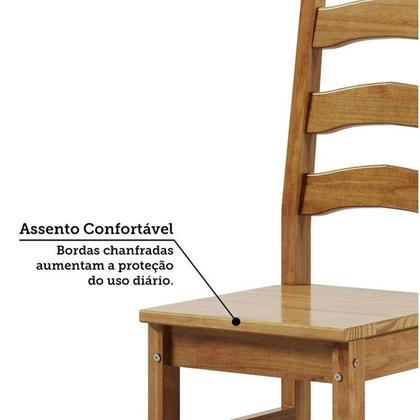 Imagem de Conjunto com Mesa de Jantar 120cm Retangular e 4 Cadeiras 100% Madeira Maciça Napoli Espresso Móveis