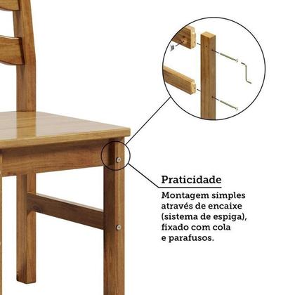 Imagem de Conjunto com Mesa de Jantar 180cm Retangular e 8 Cadeiras 100% Madeira Maciça Napoli Espresso Móveis