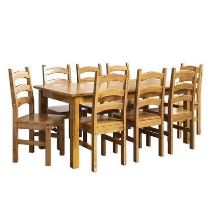 Imagem de Conjunto com Mesa de Jantar 180cm Retangular e 8 Cadeiras 100% Madeira Maciça Napoli Espresso Móveis