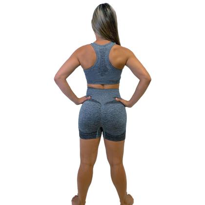 Imagem de Conjunto Com Shorts E Top Feminino Modelo Sem Costura Para Corrida Academia Treino