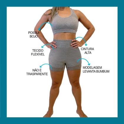 Imagem de Conjunto Com Shorts E Top Feminino Modelo Sem Costura Para Corrida Academia Treino