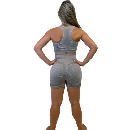 Imagem de Conjunto Com Shorts E Top Feminino Modelo Sem Costura Para Corrida Academia Treino