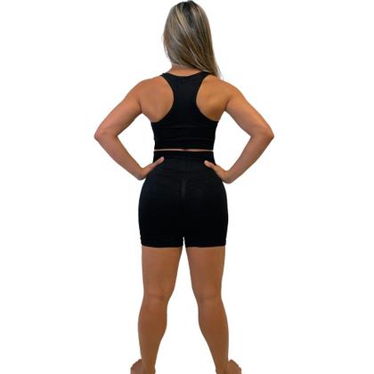 Imagem de Conjunto Com Shorts E Top Feminino Modelo Sem Costura Para Corrida Academia Treino