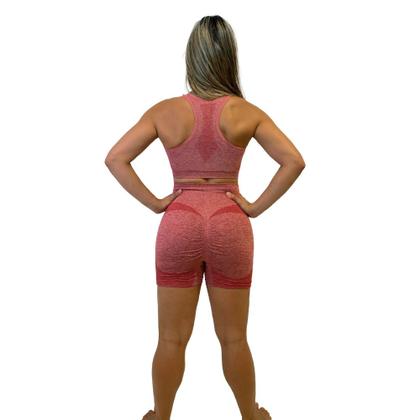 Imagem de Conjunto Com Shorts E Top Feminino Modelo Sem Costura Para Corrida Academia Treino