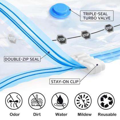 Imagem de Conjunto combinado de sacos de armazenamento a vácuo BoxLegend com bomba manual