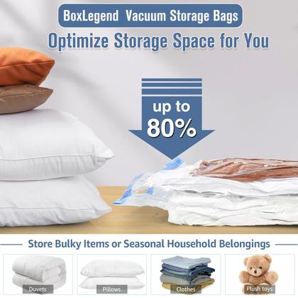 Imagem de Conjunto combinado de sacos de armazenamento a vácuo BoxLegend com bomba manual