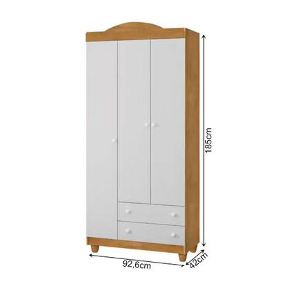 Imagem de Conjunto Comoda Lara E Roupeiro Lara Nature / Branco