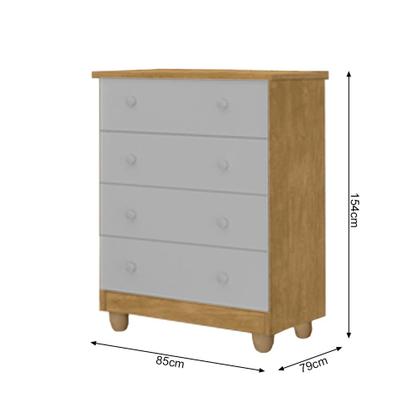 Imagem de Conjunto Comoda Lara E Roupeiro Lara Nature / Cinza