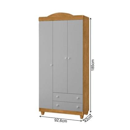 Imagem de Conjunto Comoda Lara E Roupeiro Lara Nature / Cinza