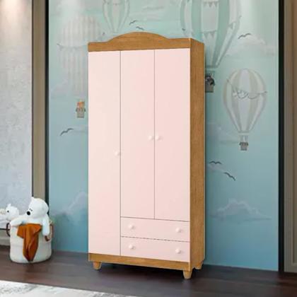 Imagem de Conjunto Comoda Lara E Roupeiro Lara Nature e Rose