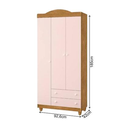 Imagem de Conjunto Comoda Lara E Roupeiro Lara Nature e Rose