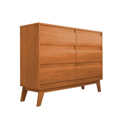 Imagem de Conjunto Cômoda Londres 6 Gavetas e Guarda Roupa Solteiro Gold 2 Portas para Dormitório - Nature