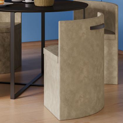 Imagem de Conjunto compacto Sala de Jantar, mesa redonda c/ 4 cadeiras estofadas