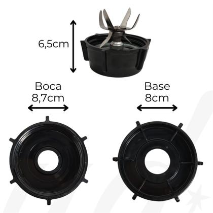 Imagem de Conjunto Completo Base Lâmina e Borracha de Vedação para Liquidificadores Oster Clássicos Osterizer e Blend Compatível com Copo de Vidro