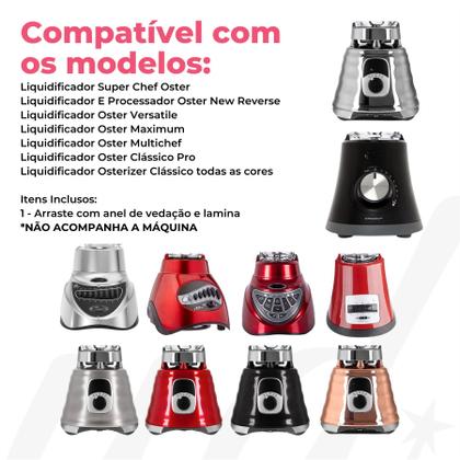 Imagem de Conjunto Completo Base Lâmina e Borracha de Vedação para Liquidificadores Oster Clássicos Osterizer e Blend Compatível com Copo de Vidro