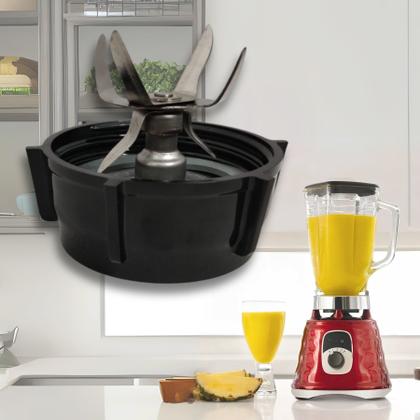 Imagem de Conjunto Completo Base Lâmina e Borracha de Vedação para Liquidificadores Oster Clássicos Osterizer e Blend Compatível com Copo de Vidro