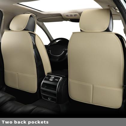 Imagem de Conjunto completo de capas de assento de carro Vankerful, ajuste universal, bege