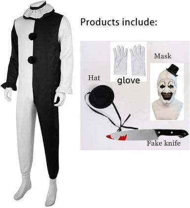 Imagem de Conjunto completo de cosplay de Halloween Costume Moalioi Art The Clown