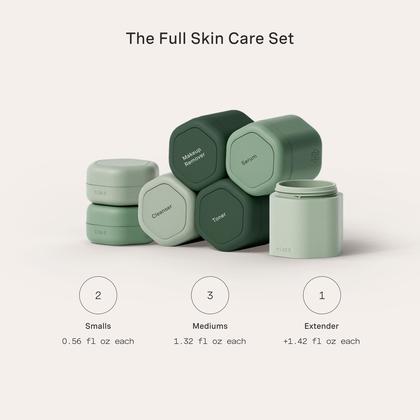 Imagem de Conjunto completo de cuidados com a pele Cadence Travel Containers com tampas magnéticas