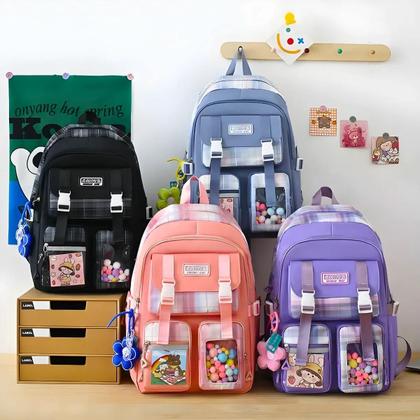 Imagem de Conjunto Completo Mochila e Acessórios Roxo Elegância