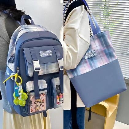 Imagem de Conjunto Completo Mochila e Acessórios Roxo Elegância