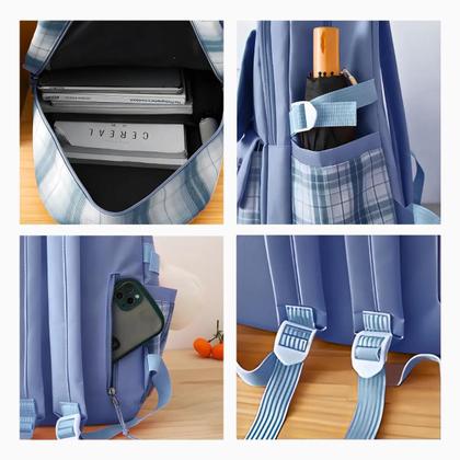 Imagem de Conjunto Completo Mochila e Acessórios Roxo Elegância