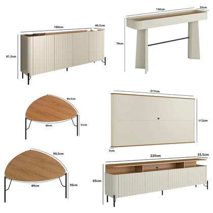 Imagem de Conjunto Completo para Sala de Estar com 8 Peças 100% MDF
