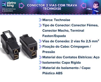 Imagem de Conjunto Conector 2 Vias Macho/fêmea Som Automo. Kit 8 Peças